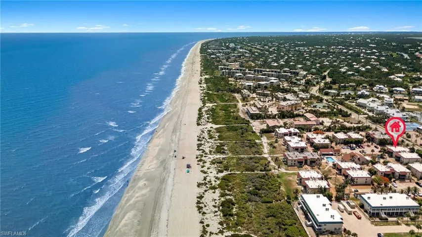 Bird's eye view of expansive beach