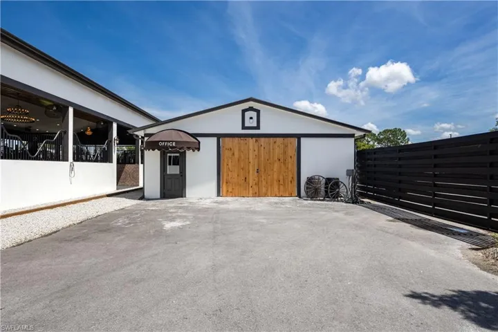 Office alongside barn