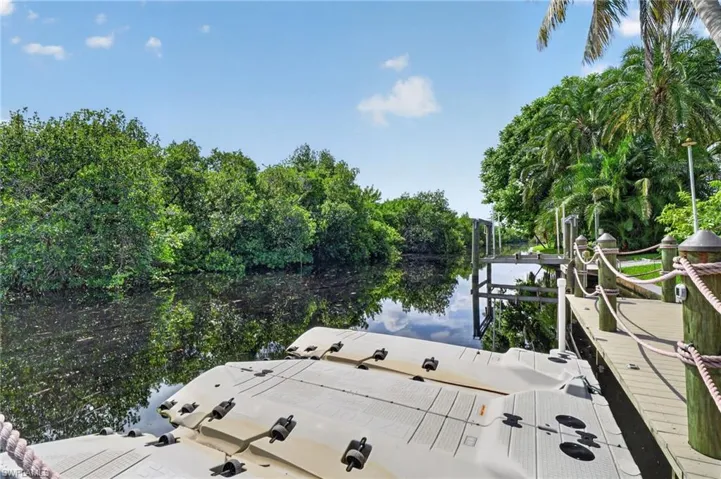 Jet-ski docks looking toward second boat lift.