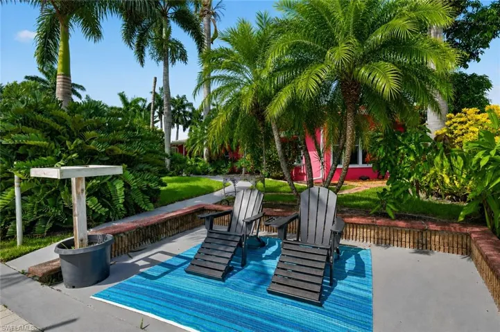 Sun area next to Tiki hut.
