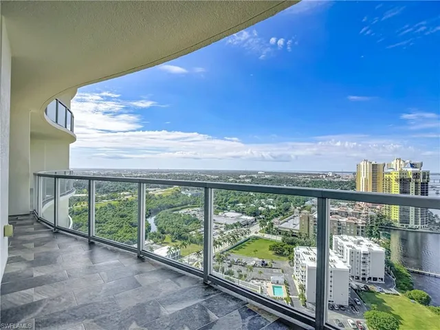 Spacious front terrace across living and master bedroom