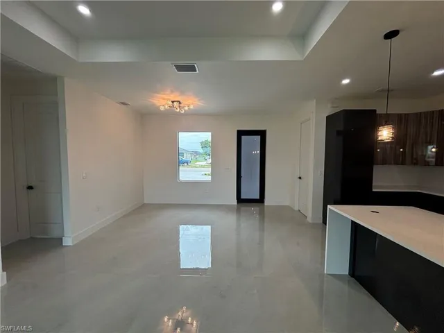Kitchen with pendant lighting