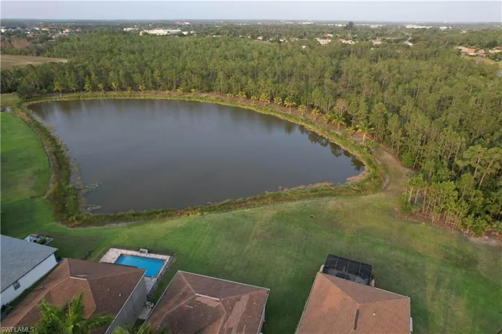 Aerial view of lake