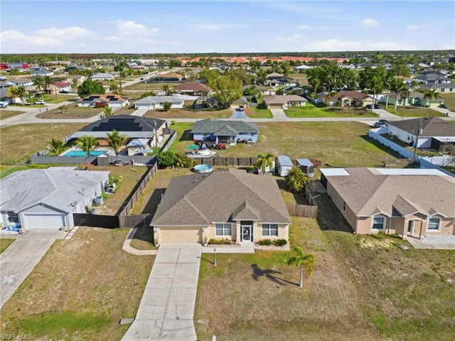 Aerial view of residential area
