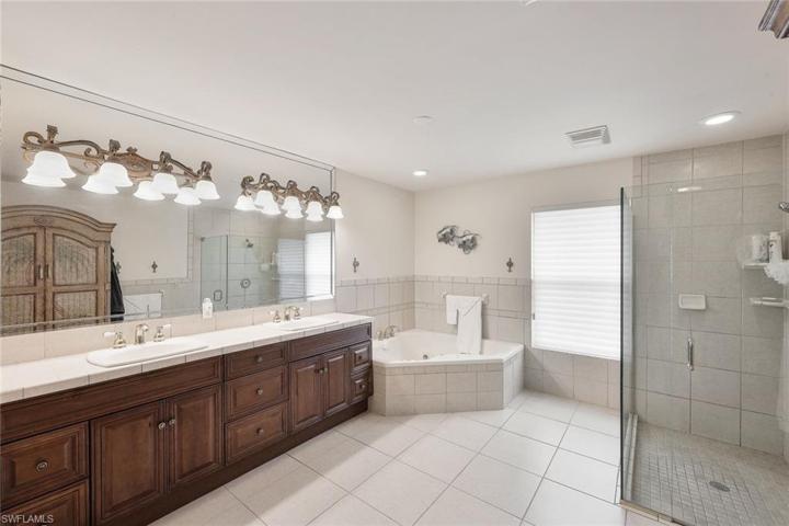 Spacious bath with soaking tub and shower
