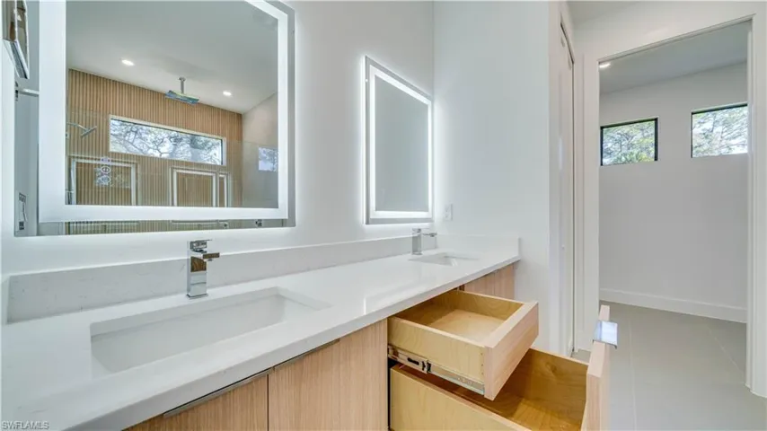 Custom vanity with tons of pull-out drawers!