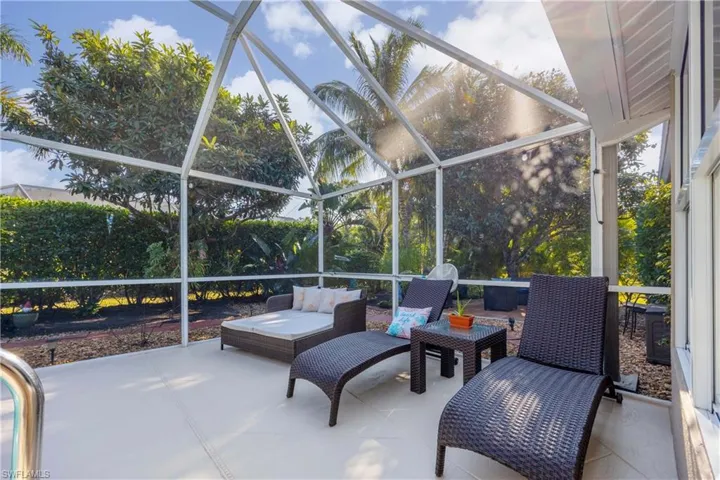 View of patio / terrace featuring a lanai and an outdoor hangout area