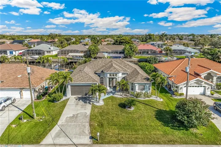 Aerial view of residential area