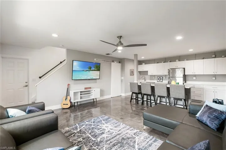 Living room with ceiling fan