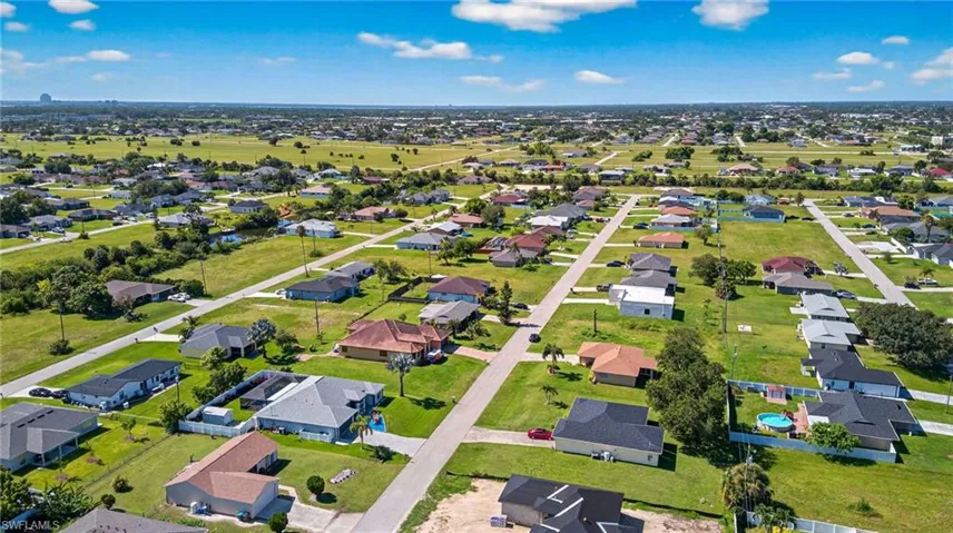 Aerial view of residential area
