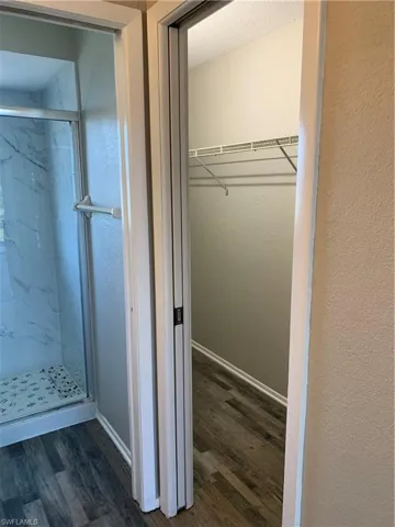 View of master closet