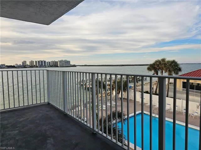 Balcony featuring a Bay view