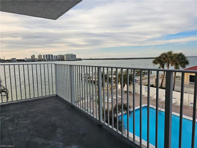 Balcony with a water view