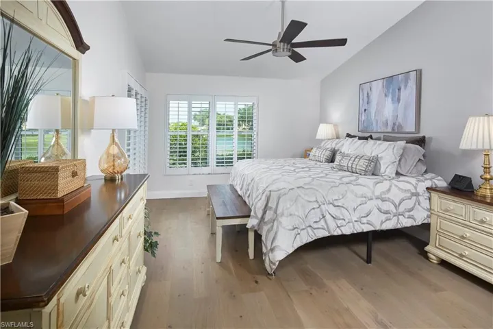 Light, bright and airy primary bedroom.