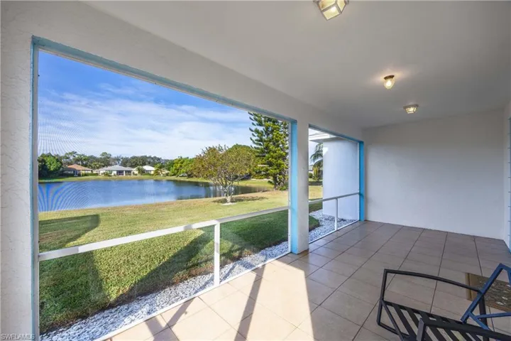 rear enclosed lanai with water views