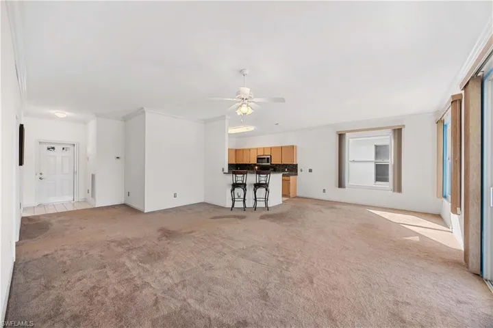 Living and dining room areas