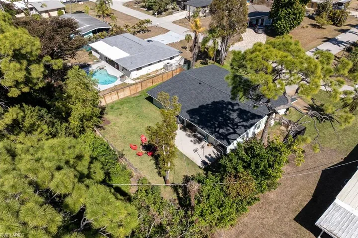 Aerial perspective of suburban area