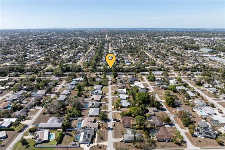 Aerial view of residential area