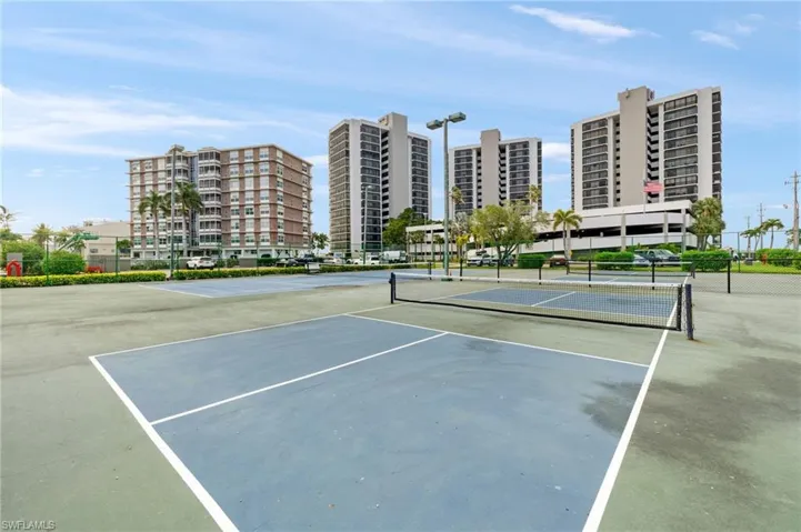View of tennis court