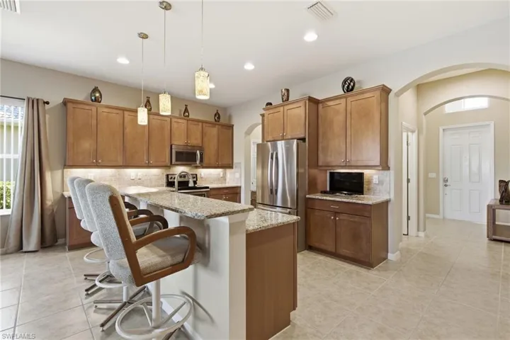 Granite counters and maple cabinets