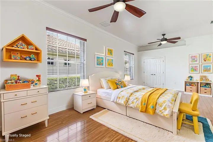 Virtually staged bedroom with lots of room! Make it what you want it to be!