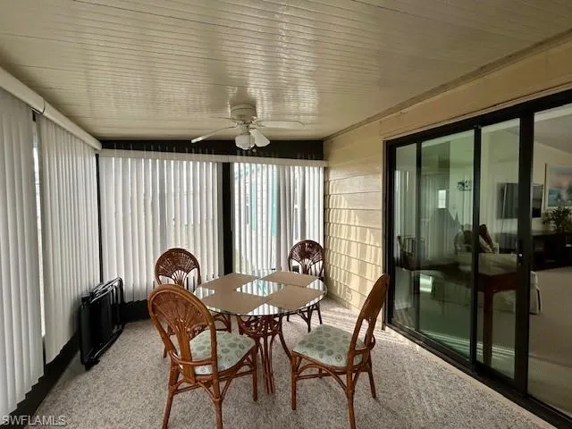 Sunroom with carpet