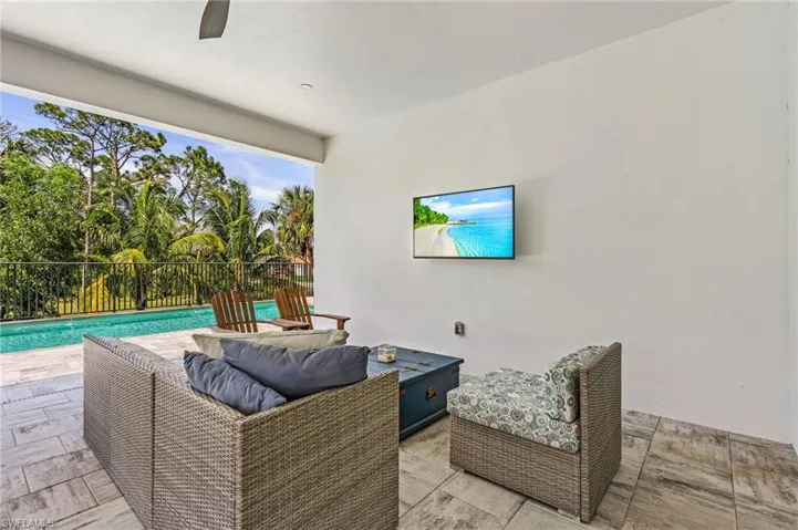 View of patio / terrace featuring a fenced in pool