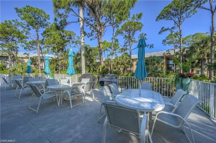 Community pool grilling area