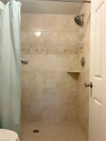 Primary bathroom with walk-in shower and toilet