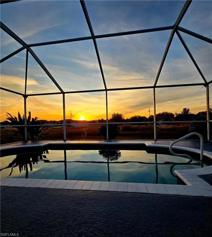 Pool at dusk