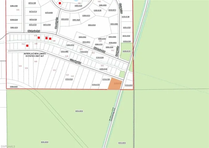 Map showing property parcels