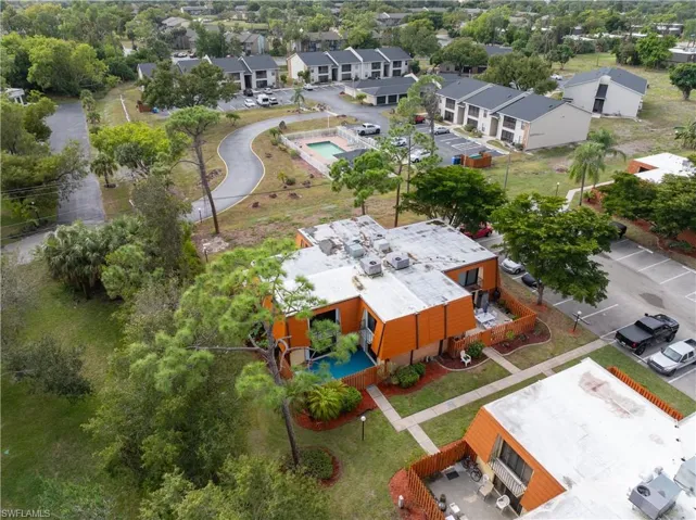Aerial perspective of suburban area