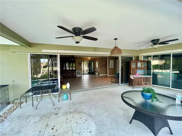 View of patio / terrace featuring ceiling fan