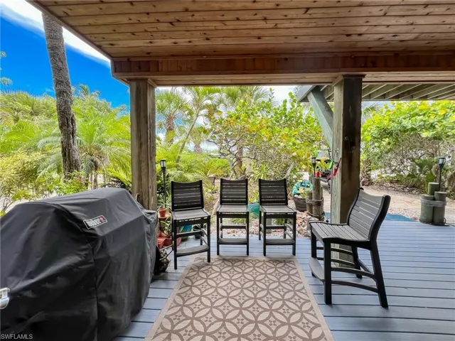 Wooden deck with area for grilling