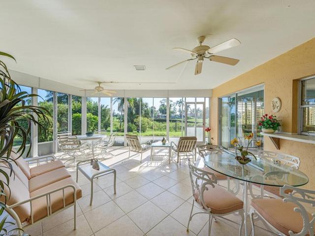 spacious covered lanai w/roll down storm protection
