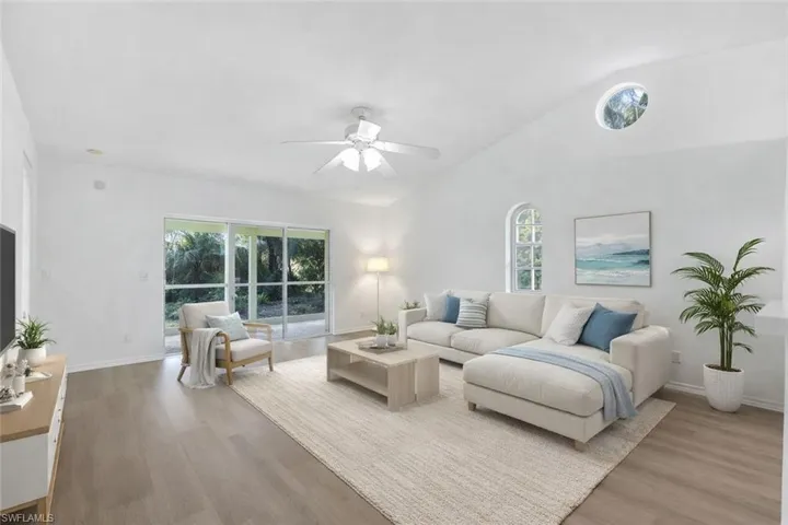 Virtually Staged - Vaulted ceilings in Living Area