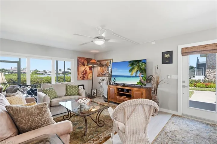 LIVING AREA OVERLOOKING TARPON BAY...