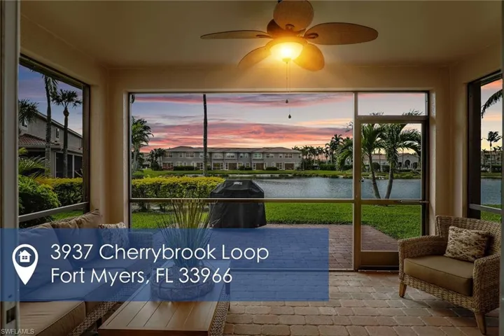 Rear Lanai, Paver Patio at Sunset