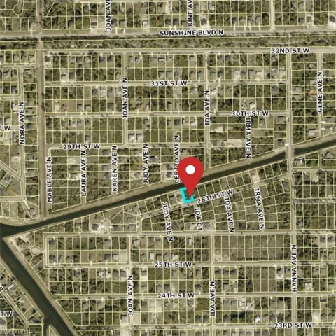 Aerial map of property and surrounding area