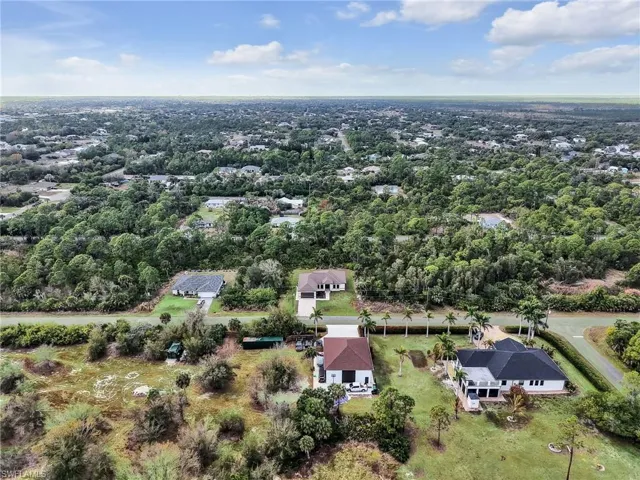Aerial perspective of suburban area