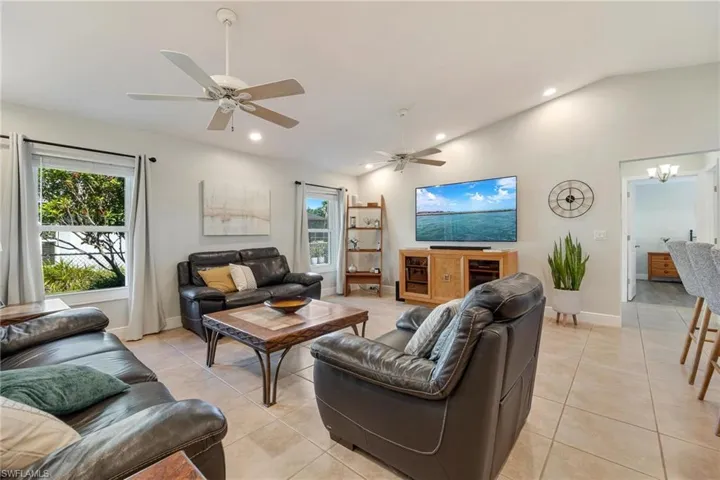 Afternoon suns bask the family room with natural lighting