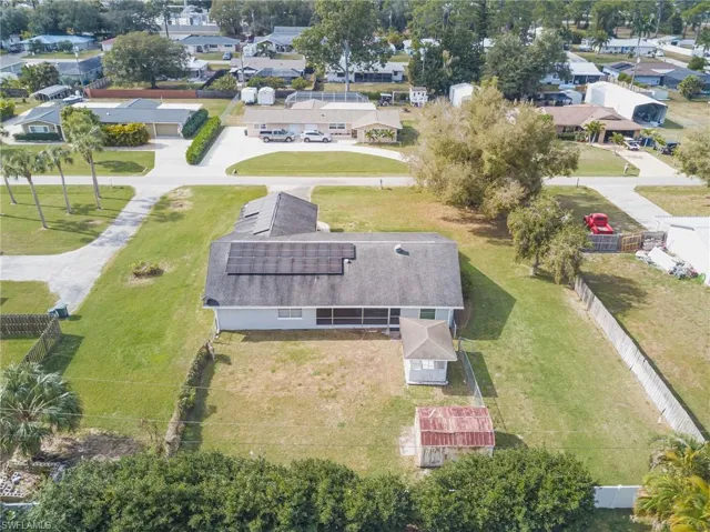 Aerial view of residential area