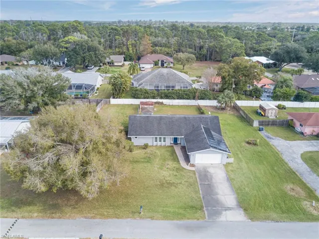 Aerial view of residential area