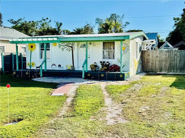 View of front of home with a front yard