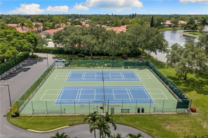 Two regulation-size tennis courts with lining for pickleball
