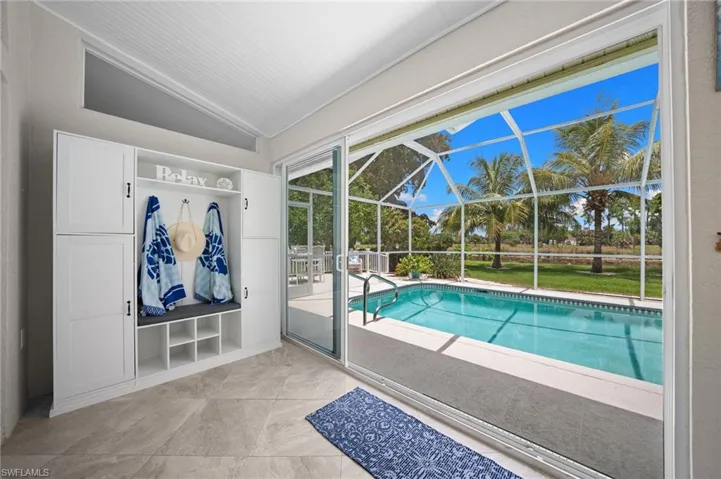 Hurricane-rated sliders that open the whole back of the house to the pool or close it off into a cool, air-conditioned retreat. Florida living on your terms