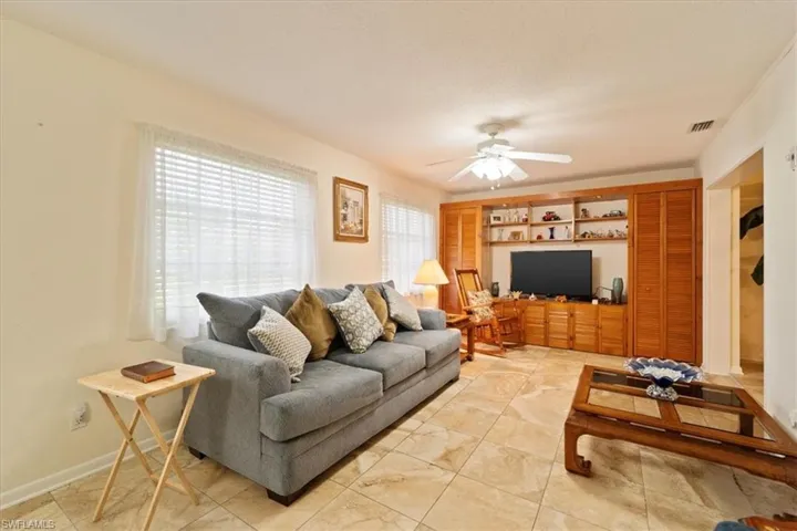 Living room with ceiling fan