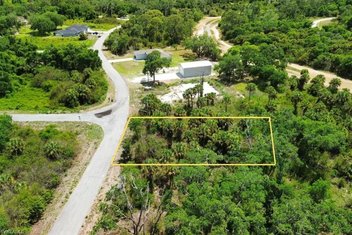 Expansive parcel featuring established flora and paved road frontage