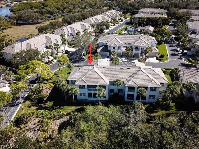 Aerial perspective of suburban area