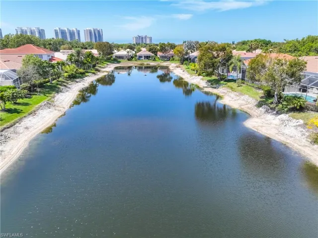 Drone / aerial view of a large body of water